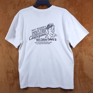 ROY ROGERS x DAVE'S NEW YORK Shirt Mens XL White Crew Graphic T-Shirt Tee